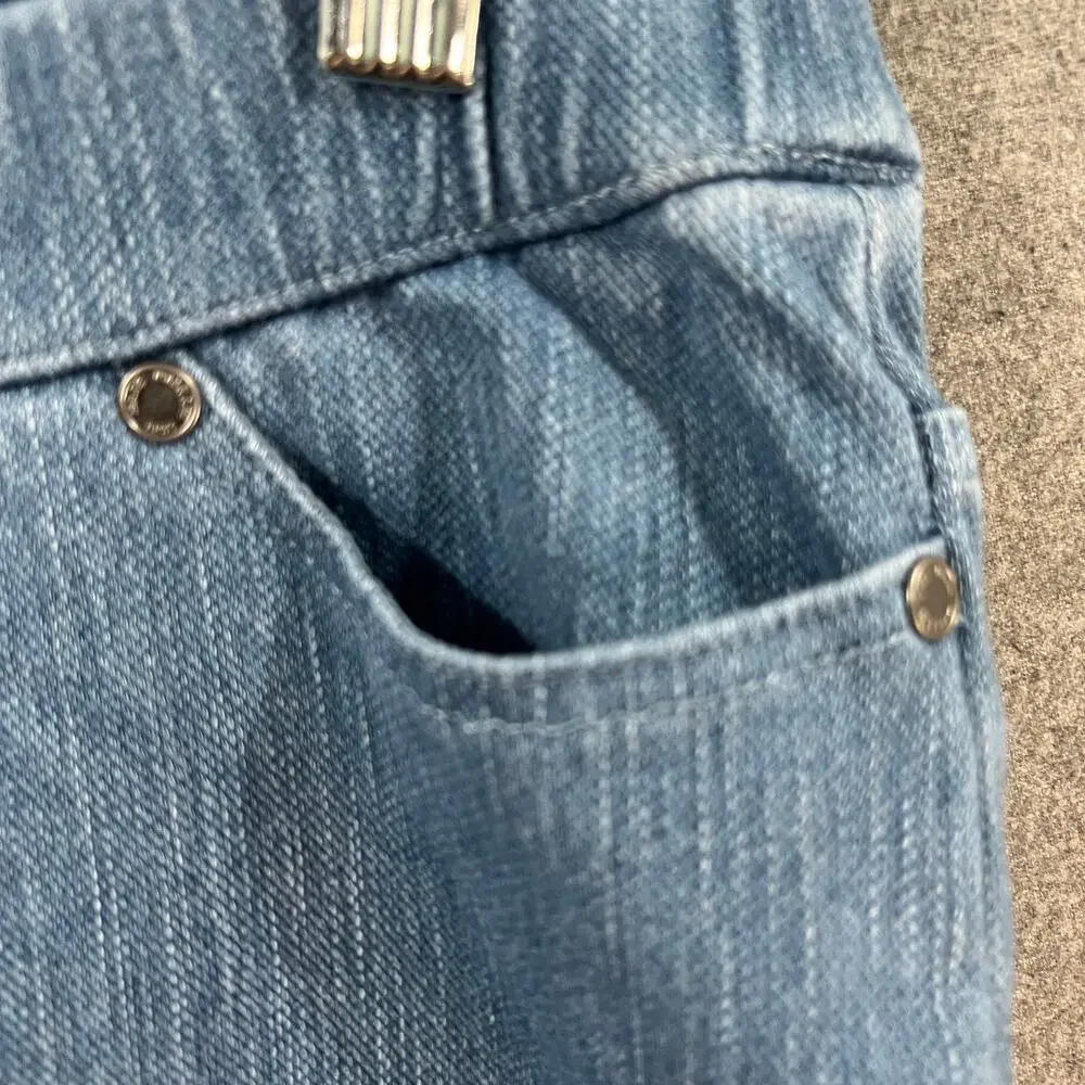 Isaac Mizrahi Live! Knit Denim Pull On Bermuda Shorts Light Indigo, Tall size 2